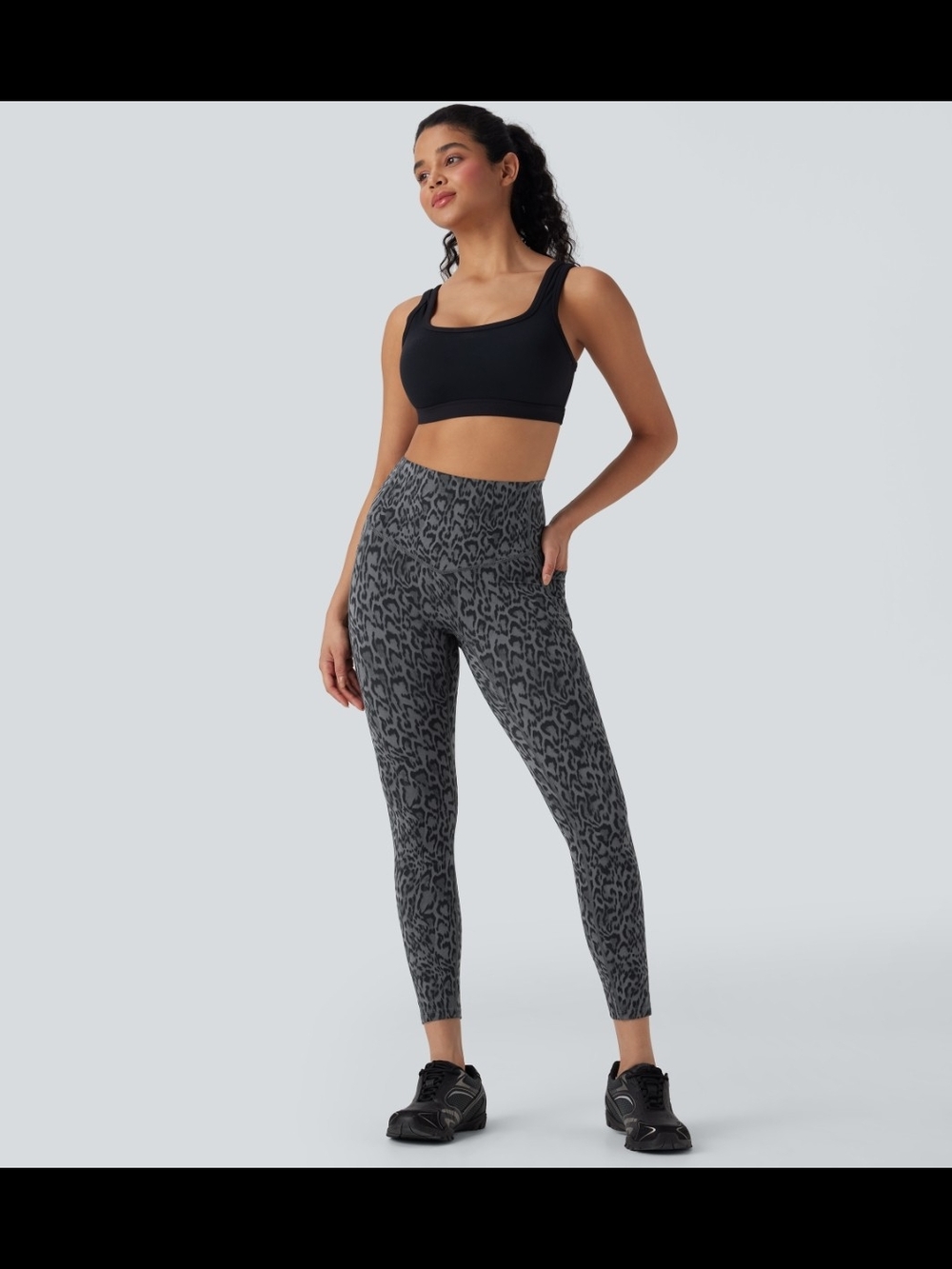 HALARA Grey Leopard High-Rise Leggings